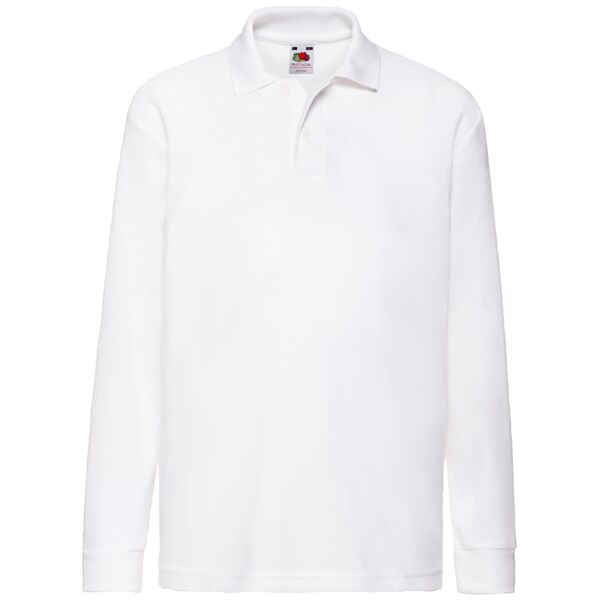 Fruit of the Loom Kids Long Sleeve Poly/Cotton Piqué Polo Shirt Thumbnail