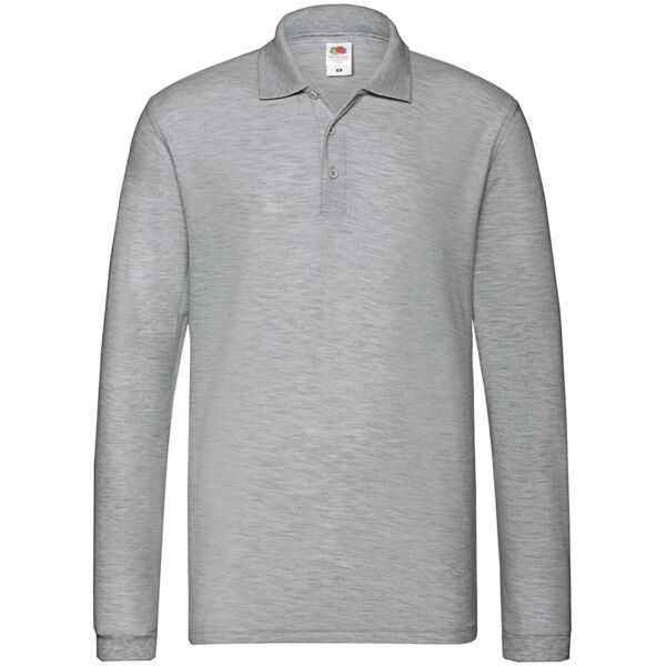 Fruit of the Loom Premium Long Sleeve Cotton Piqué Polo Shirt Thumbnail