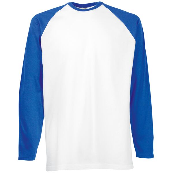 Fruit of the Loom Contrast Long Sleeve Baseball T-Shirt Thumbnail